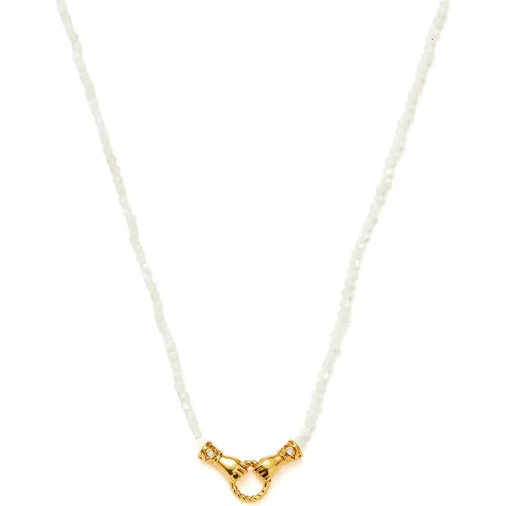 Missoma x Harris Reed Mini In Good Hands Beaded Pendant Necklace in Gold at Nordstrom | Nordstrom
