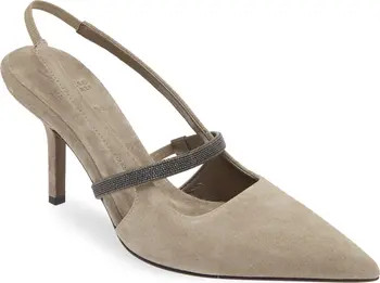 Brunello Cucinelli Pointed Toe Slingback Pump (Women) | Nordstrom | Nordstrom