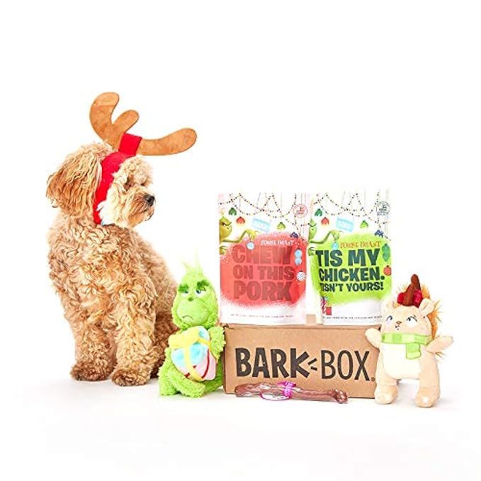 BarkBox and Super Chewer Grinch Holiday Limited Edition Gift Assortment Plush Toys, Chew Toys, All-N | Amazon (US)