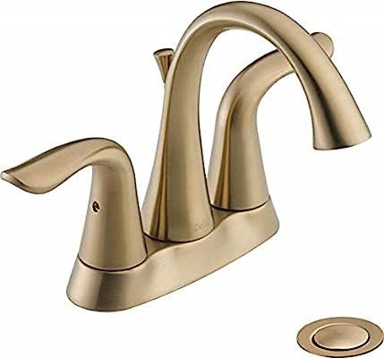 Delta Faucet Lahara Gold Bathroom Faucet, Centerset Bathroom Faucet, Diamond Seal Technology, Met... | Amazon (US)