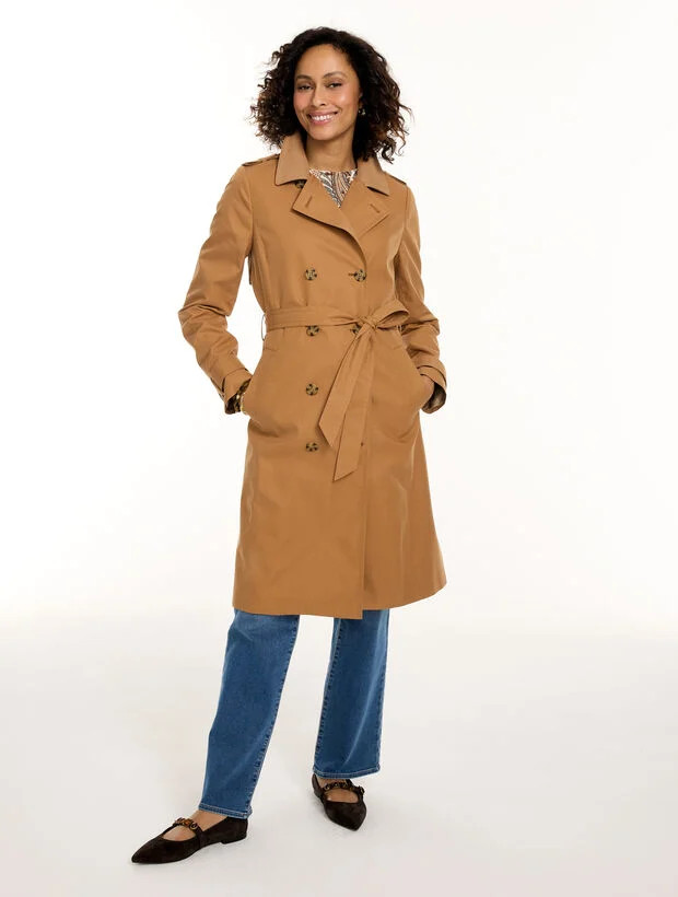 Twill Double Breasted Trench Coat | Talbots