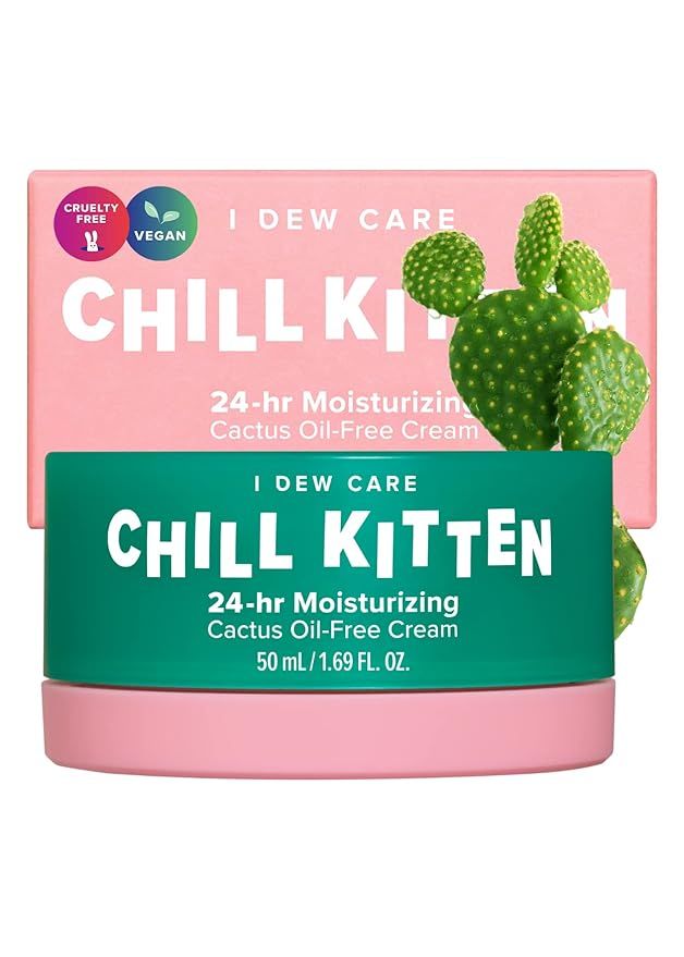 I DEW CARE Moisturizer Face Cream - Chill Kitten | 24 Hour, Aloe Vera Gel for Dry, Red Skin, Cact... | Amazon (US)