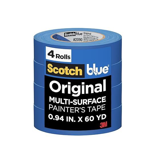 ScotchBlue Original Multi-Surface Painter's Tape, 0.94 Inches x 60 Yards, 4 Rolls, Blue, Paint Ta... | Amazon (US)