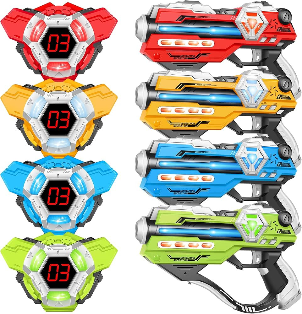 Laser Tag Guns Set of 4 Laser Tag Guns with Digital LED Score Display Vests,Gifts for Teens and A... | Amazon (US)