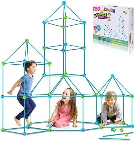 Kids Fort Building Kit 120 Pieces Construction STEM Toys for 5 6 7 8 9 10 11 12 Years Old Boys an... | Amazon (US)