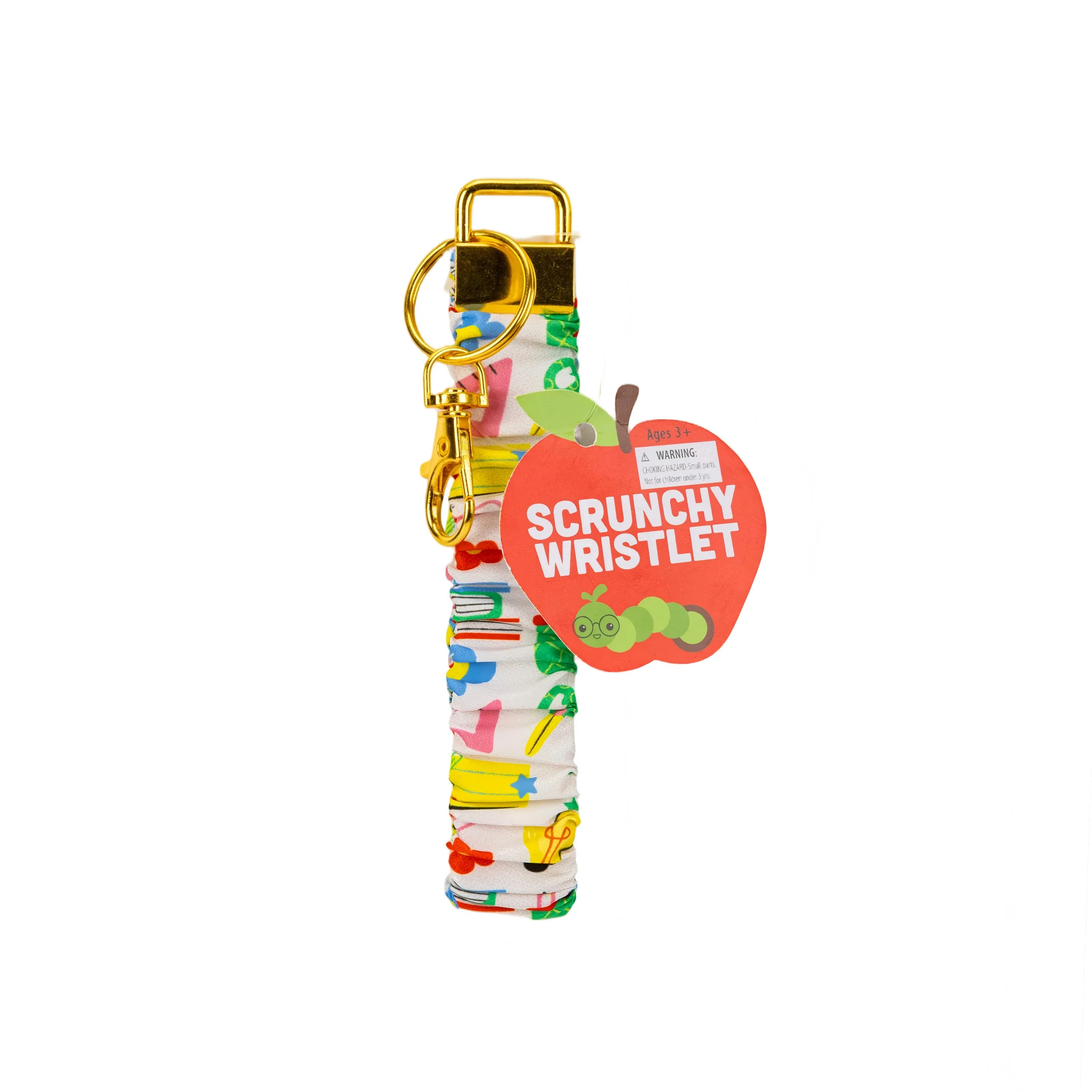 Multi Color Icons Scrunchy Wristlet, Elastic Wrist Lanyard Key Holder, Multi Color Pencil & Flowe... | Walmart (US)