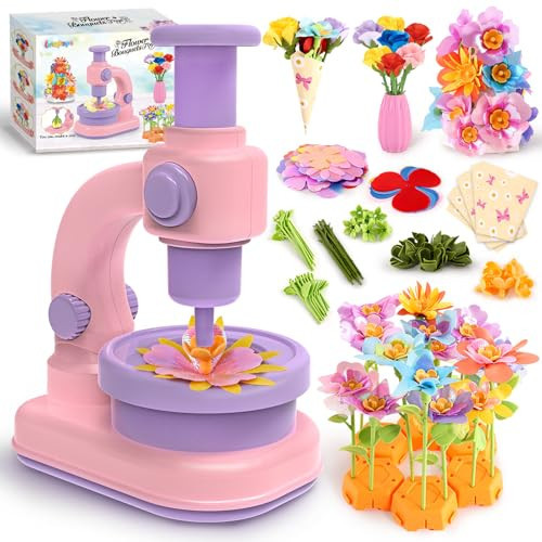 Fabric Flower Bouquets Toys for Toddlers Girls 3 4 5 6 7 8 Years Old, DIY Arts & Craft Kits for Kids 4-6-8,Rose Flower Market Toy for Girl Xmas Birthday Gifts, Creative Educational Toddlers Activities | Amazon (US)