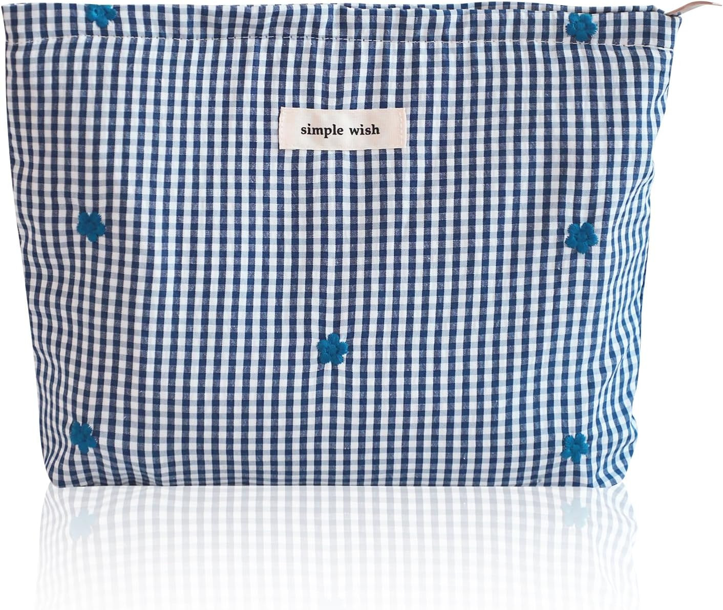 Wudygirl Cute Makeup Bag for Women - Travel Cosmetic Bag with Zipper Makeup Pouch Floral Make up ... | Amazon (US)