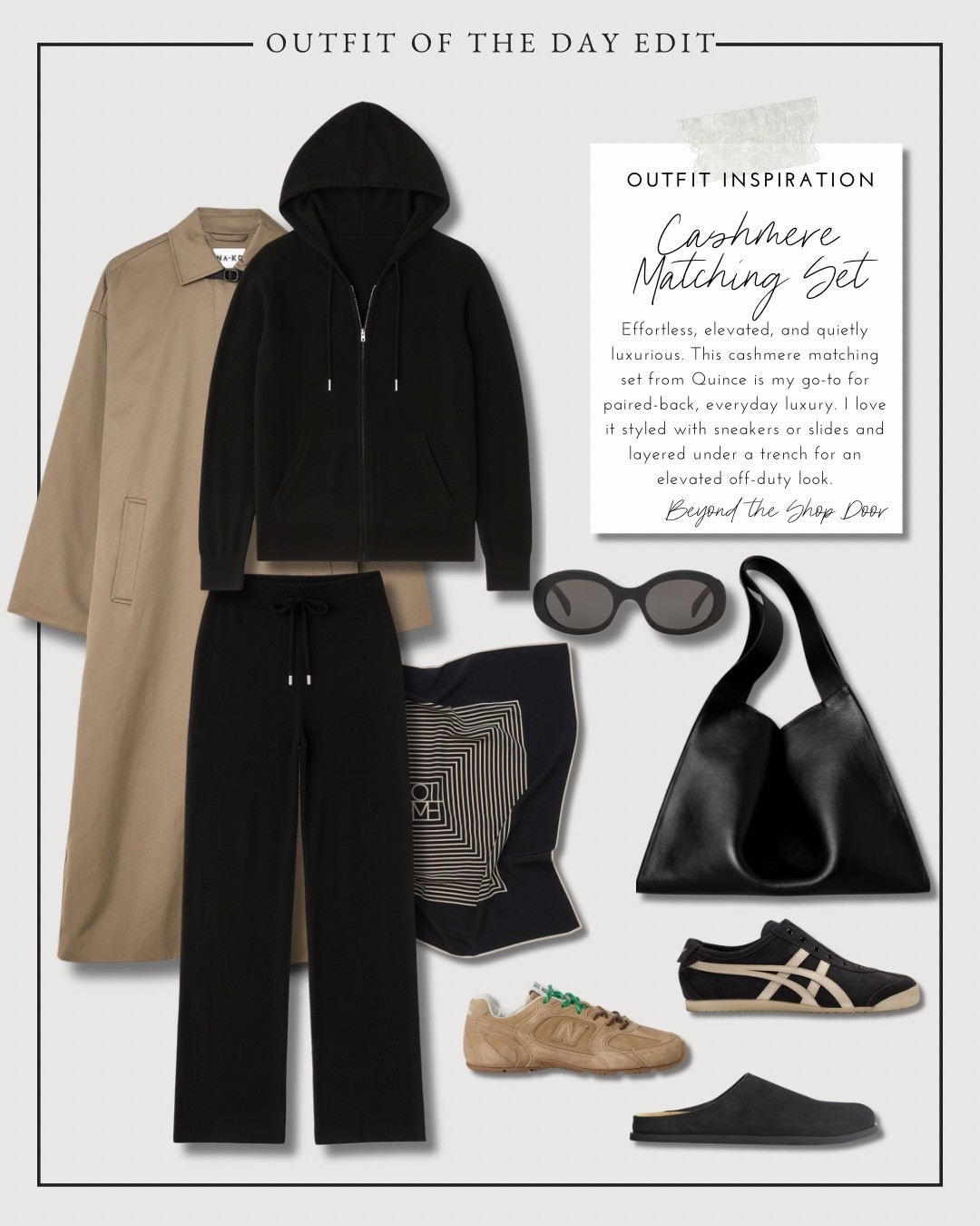 Cashmere Matching Set - Outfit Inspiration 

Outfit of the Day Edittion

Effortless, elevated, and quietly luxurious. This cashmere matching set from Quince is my go-to for paired-back, everyday luxury. 

I love it styled with sneakers or slides and layered under a trench for an elevated off-duty look.

#LTKShoeCrush #LTKSeasonal #LTKStyleTip
