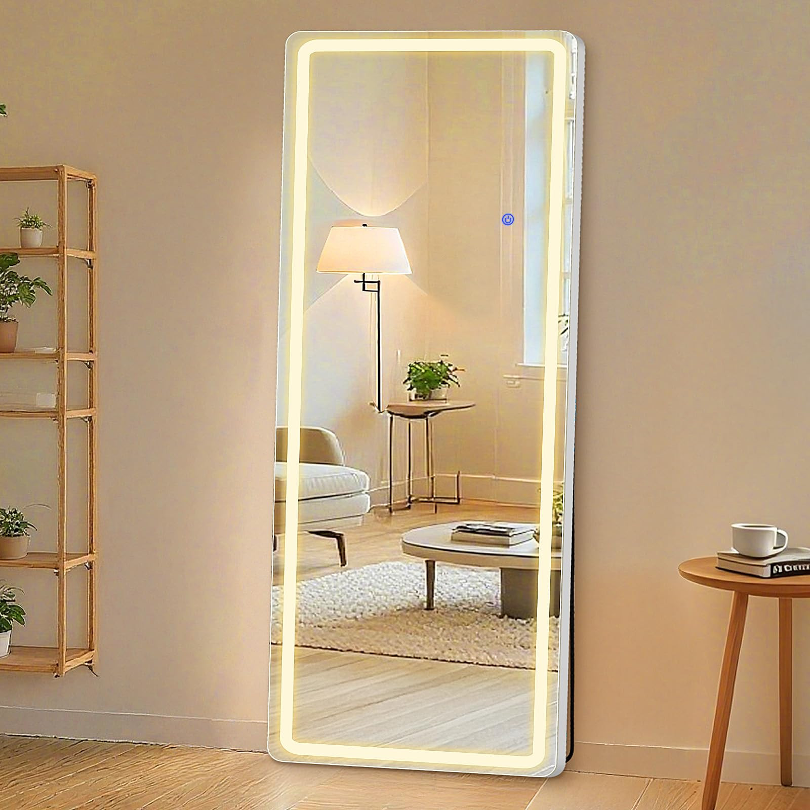 Sweetcrispy 64"x21" Full Length Standing Mirror with LED Lights, Lighted Floor Mirror with Stand,... | Amazon (US)