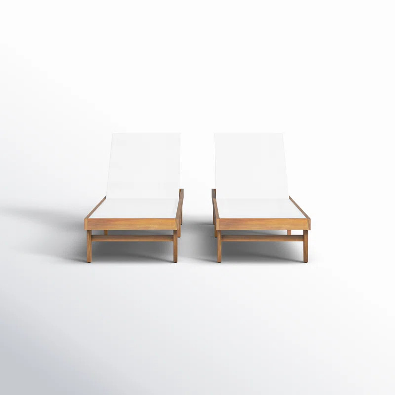 Scheiner 24'' Outdoor Acacia Chaise Lounge | Wayfair North America