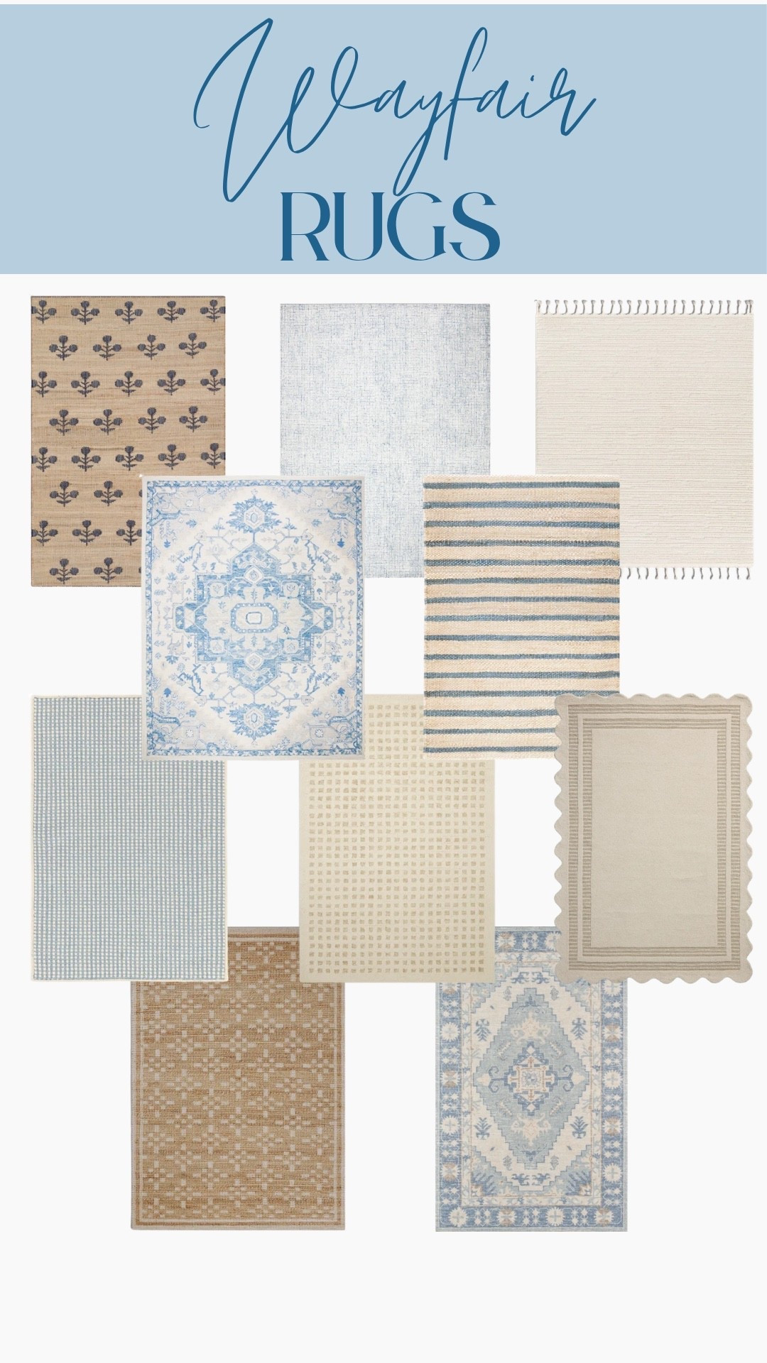 Coastal grandmillennial rugs on sale at Wayfair for Labor Day weekend.

#LTKHome #LTKSaleAlert
