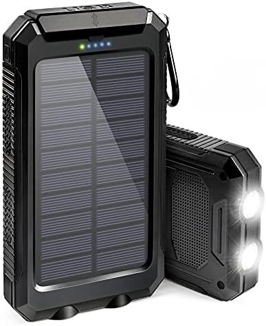 Suscell Solar Charger, 20000mAh Solar Power Bank for Camping Outdoor, with 2 Led Flashlight and 2... | Amazon (US)