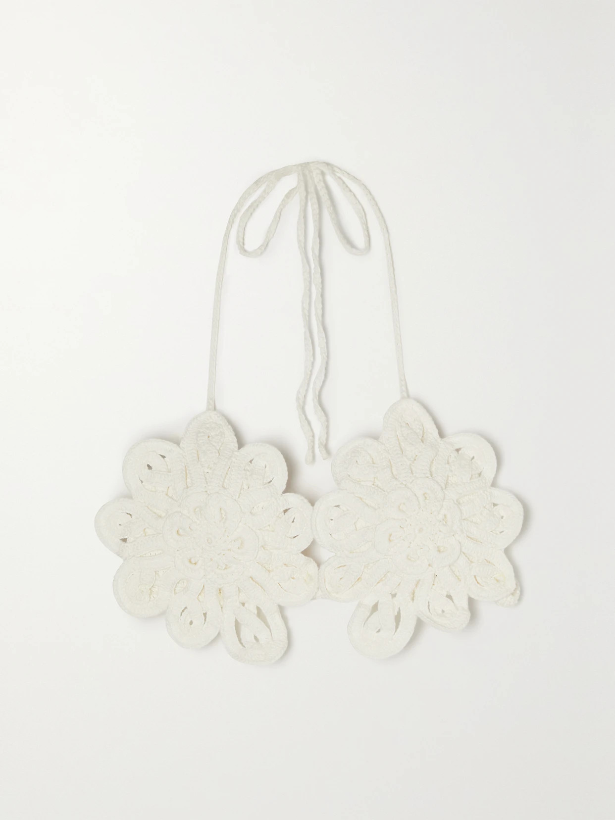 Cult Gaia - Bellona Crocheted Cotton Halterneck Bikini Top - White | NET-A-PORTER (US)