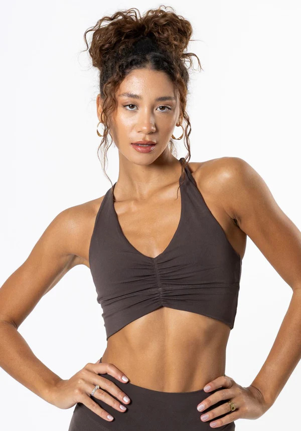 Reluna Ruched Bra Espresso | Paragon Fitwear