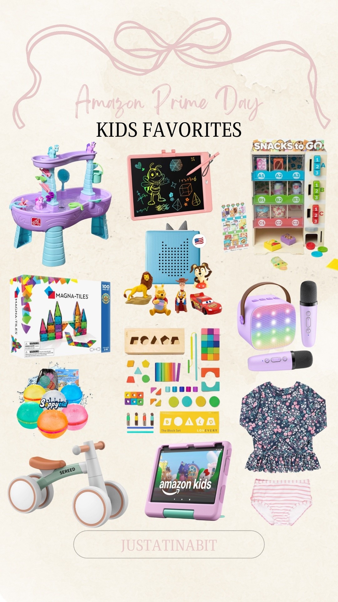Amazon Prime Day - KIDS FAVORITES! 

Magna tiles, Melissa and Doug play set, water table, drawing tablet, lovevery blocks, tonies, karaoke machine, sunscreen, swimsuit 

#LTKHome #LTKSaleAlert #LTKKids
