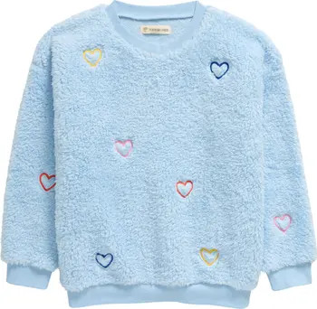 Kids' Fluffy Heart Fleece Teddy Sweatshirt | Nordstrom