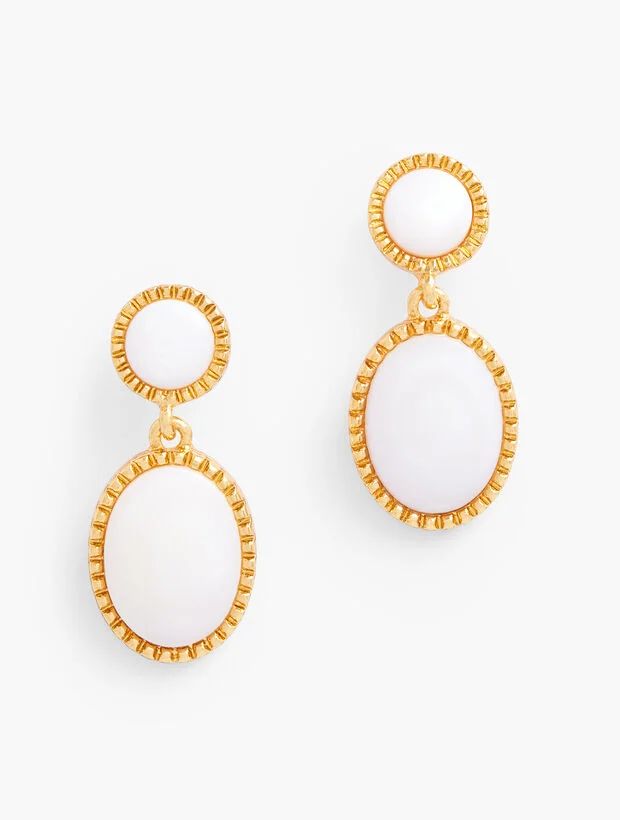 Bezel Set Mother Of Pearl Drop Earrings | Talbots
