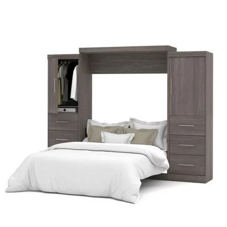 Atlin Designs 115 Queen Wall Bed Kit with 6 Drawer Set in Bark Grey | Walmart (US)