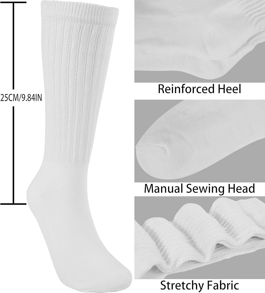 BomKinta Crew Slouch Socks Women - Retro Scrunch Short Sock - Soft Solid Ankle Socks Size 5-11 | Amazon (US)