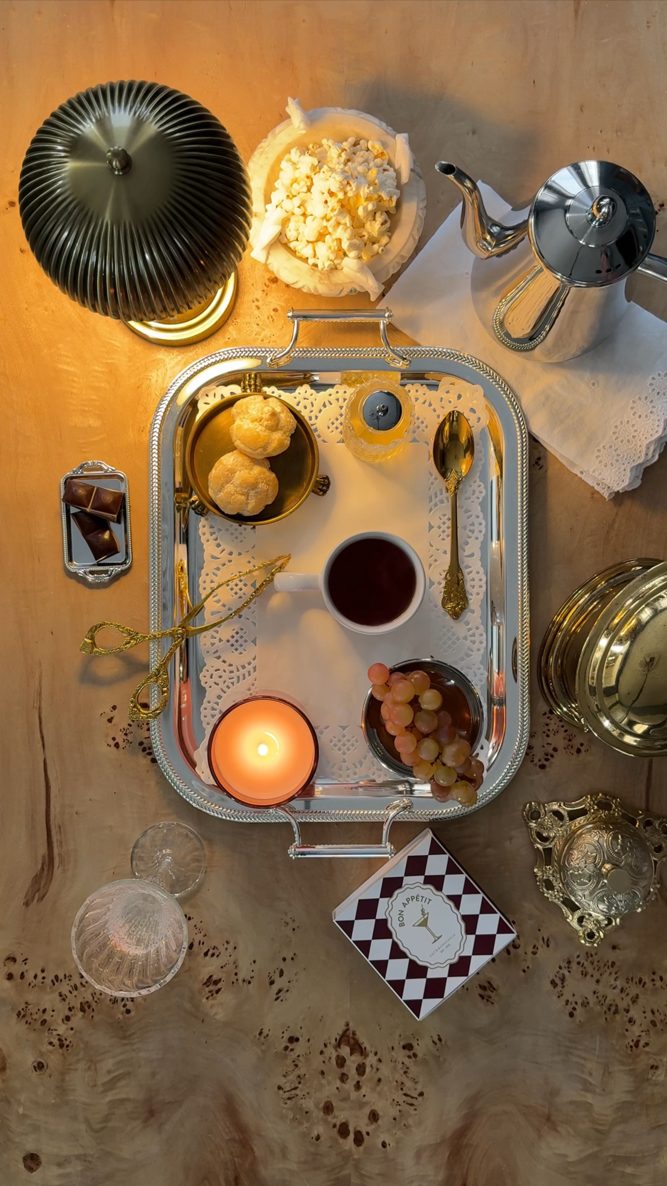 Shop this week’s #Teasday service!  Today, I’ve brought you some peace in the form of wild berry tea, cream puffs, chocolate, grapes, and some freshly popped white cheddar popcorn.  I’ll tea you next week!  

#AfternoonTea
#TeaTime
#TeaParty
#FancyTea
#TeaLover
#ElegantLiving
#TimelessStyle
#TablescapeDecor
#CharmingSpaces
#CuratedHome
#HostessWithTheMostess
#EntertainingWithStyle
#TeaAndTreats
#SundayBrunch
#DiningInStyle
#FeastForTheEyes
#SavorTheMoment
#PourOverPerfection
#ElevatedLiving
#TheArtOfSlowLiving
#LTKFinds

#LTKHome