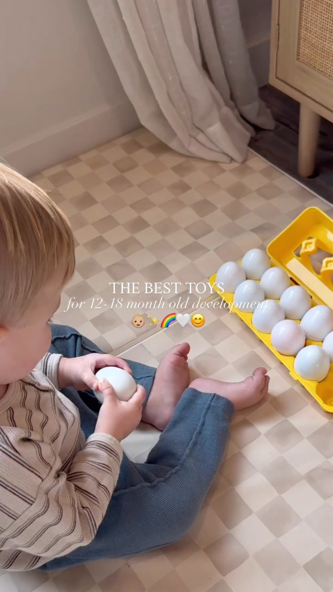 At 12-18 months, your little one is working on walking, using their hands with purpose, and communicating more. The way they build all of these skills is through PLAY — which is why these toys are perfect for this busy stage 😊

These toys support:
✔️ fine motor skills 
✔️ language development 
✔️ problem solving 
✔️ independent play (yes please)

📌 Save this post if you have a baby in this age range & send to a mom friend in this stage! 

FOLLOW along for more baby play ideas💡 

#babydevelopment #babydevelopmentalplay #12to18months #finemotorplay #oneyearoldplay

#LTKmomlife #LTKBaby #LTKKids