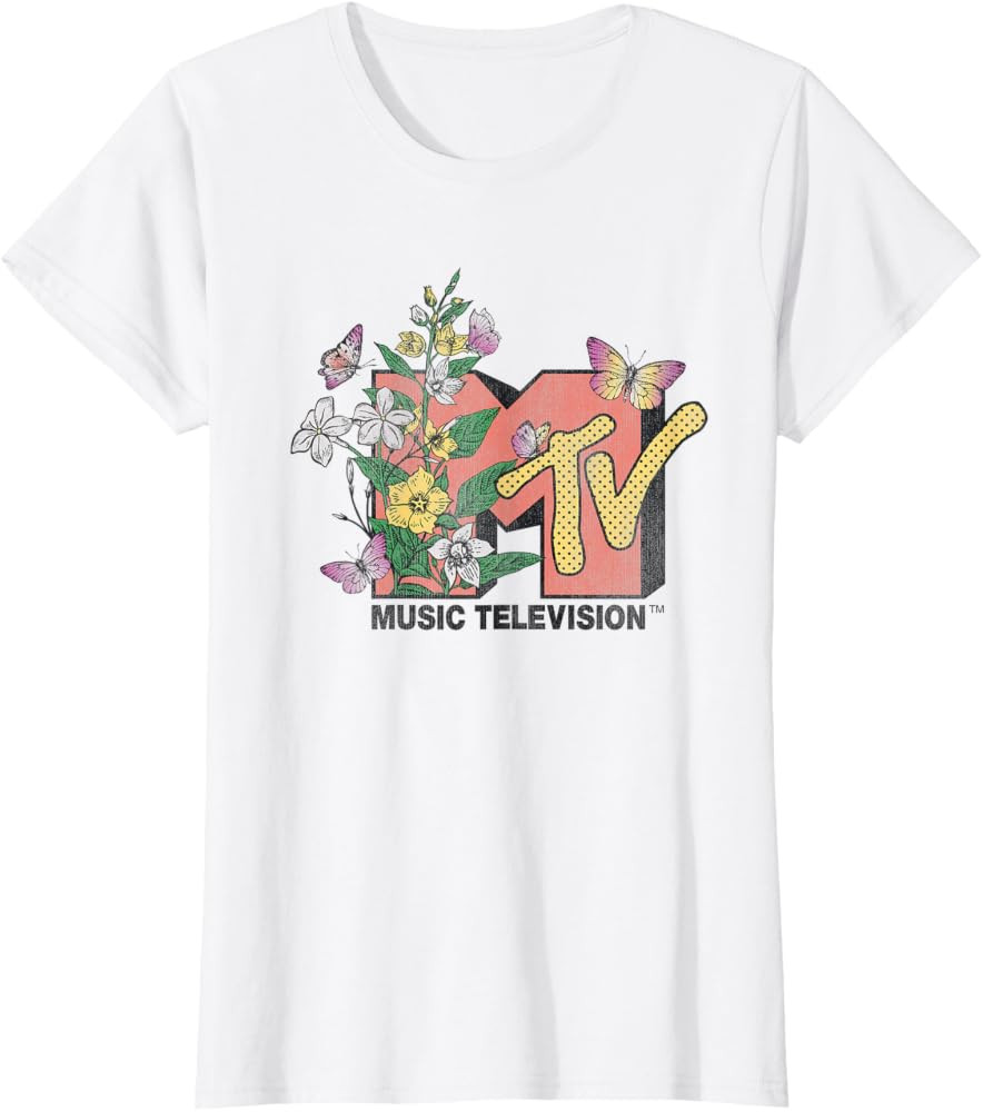 MTV Spring Botanical Flower Logo T-Shirt | Amazon (US)