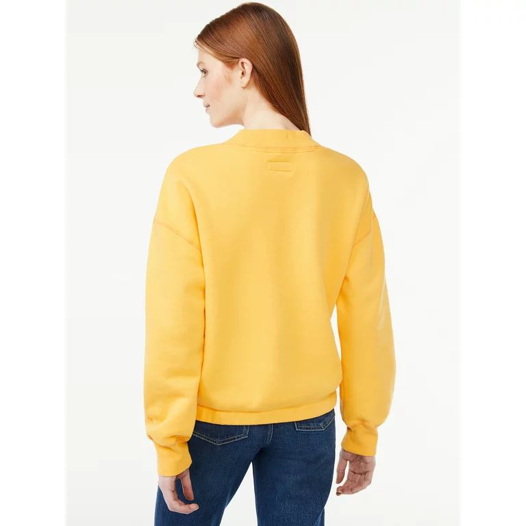 Free Assembly Women's V-Neck Sweatshirt with Long Sleeves | Walmart (US)