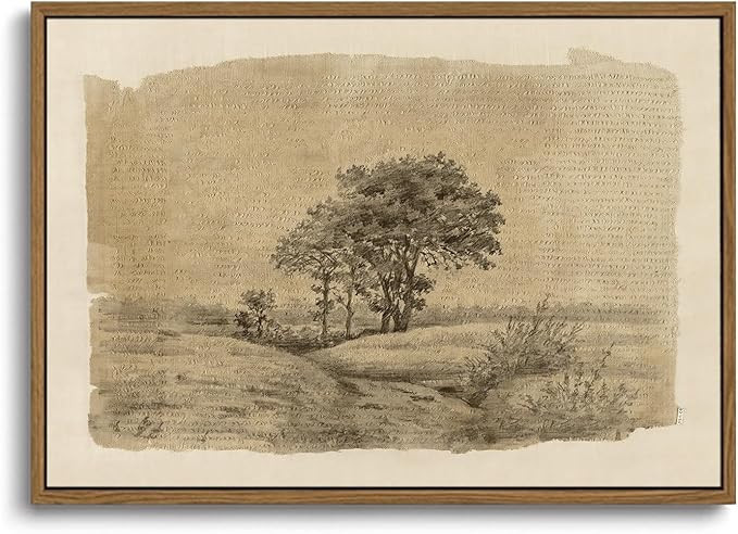 KISSFOX Framed Wall Art Vintage Wall Decor Landscape Pictures Rustic Tree Scenery Canvas Art Farm... | Amazon (US)