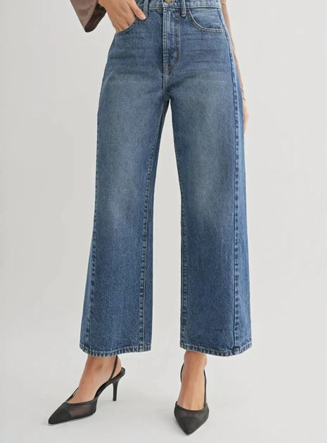 Twist Barrel Leg Jeans In Denim Dark Wash | Shop Simon