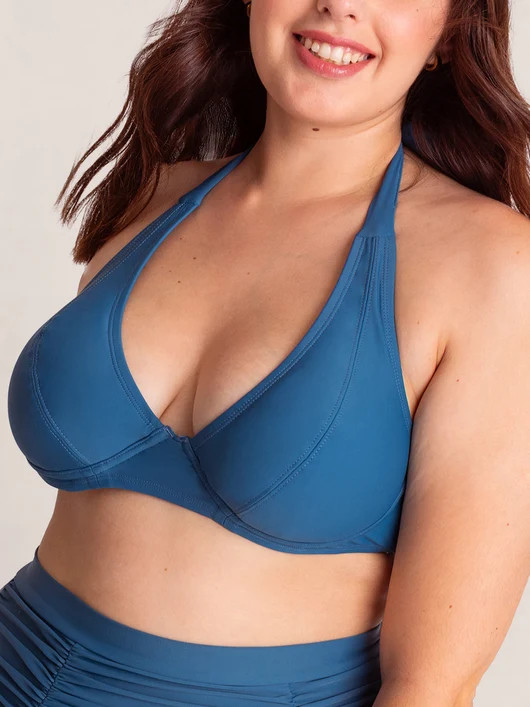 Shapermint Essentials Full Coverage Halter Bikini Top | Shapermint