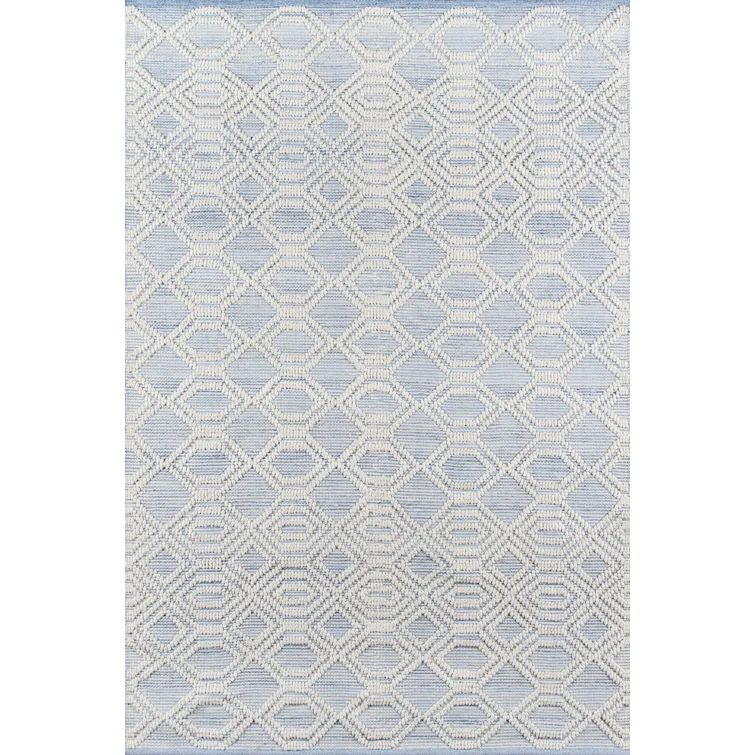 Alterizio Handmade Flatweave Recycled P.E.T. Light Blue/White Rug | Wayfair North America