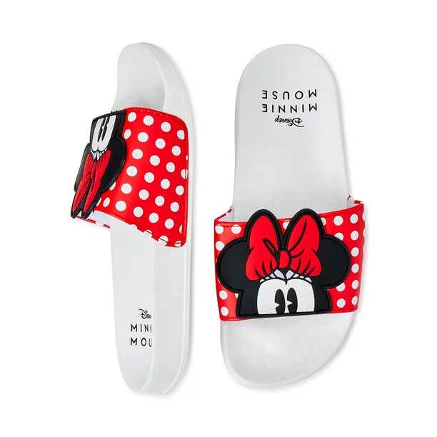 Disney Women's Minnie Mouse Bow Slide Sandals - Walmart.com | Walmart (US)