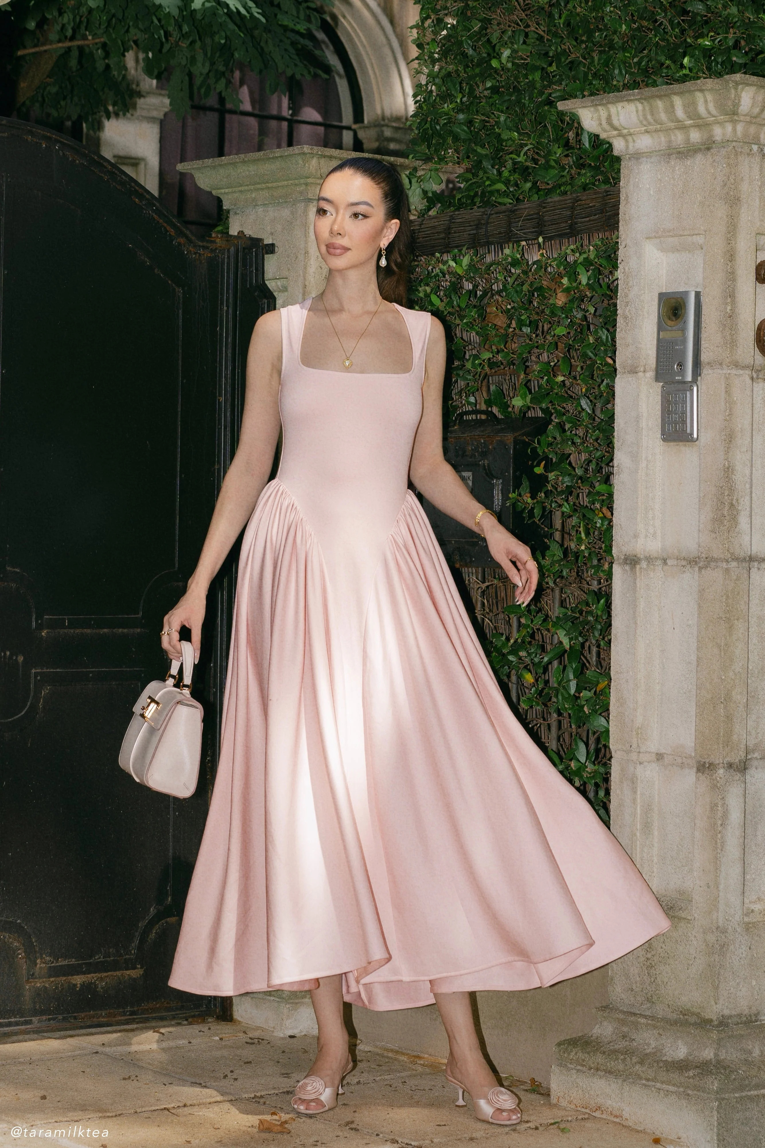 Sharon Scuba Jersey Midi Dress - Ballet Pink | MESHKI US