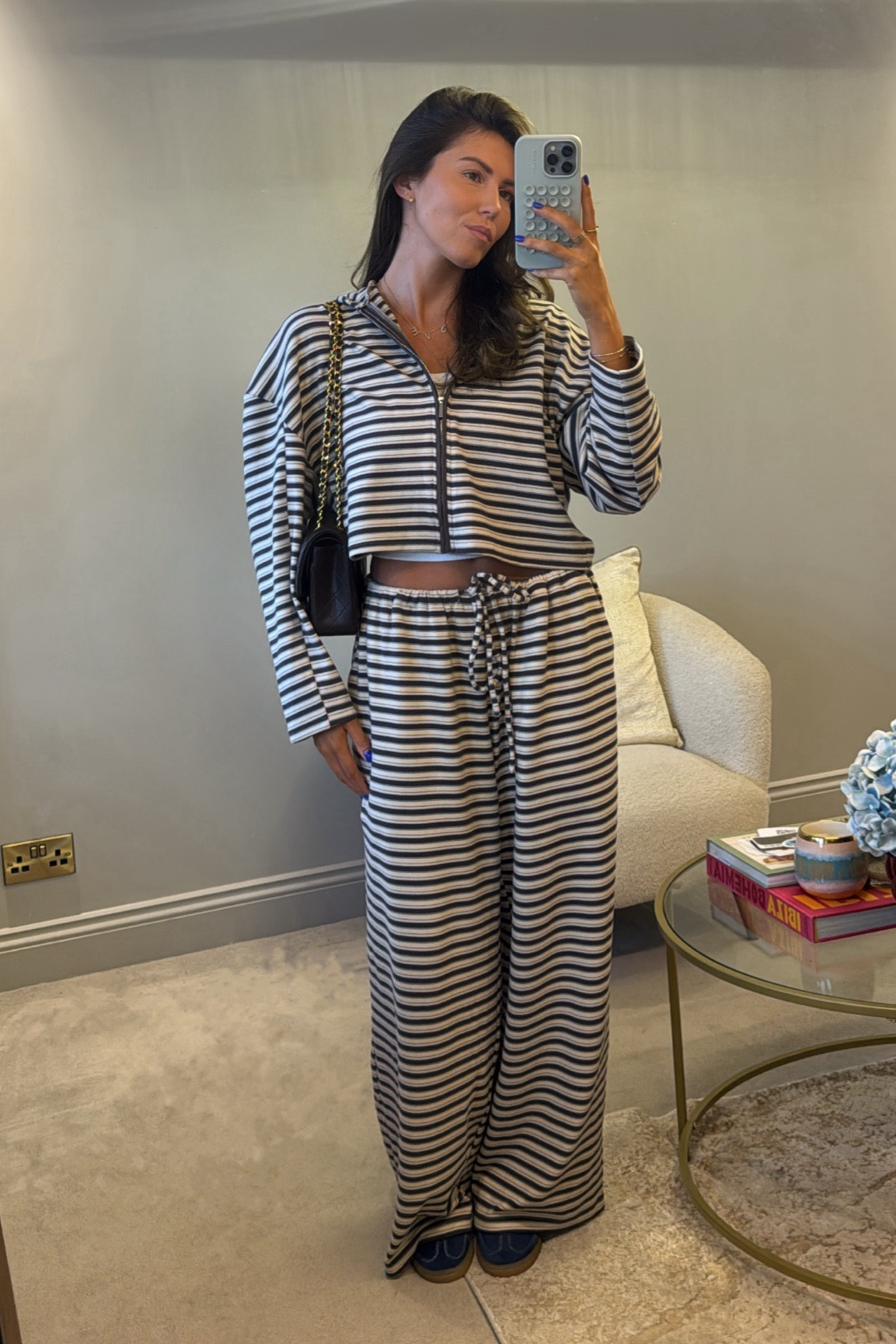 Striped outfit. Loungewear. Loungewear set. Co ord. Co ord set. Tracksuit. Stripes. Hoodie. Joggers. Pretty little thing. PLT. Adidas. Sporty & rich. Trainers  

#LTKuk #LTKautumn #LTKstyletip