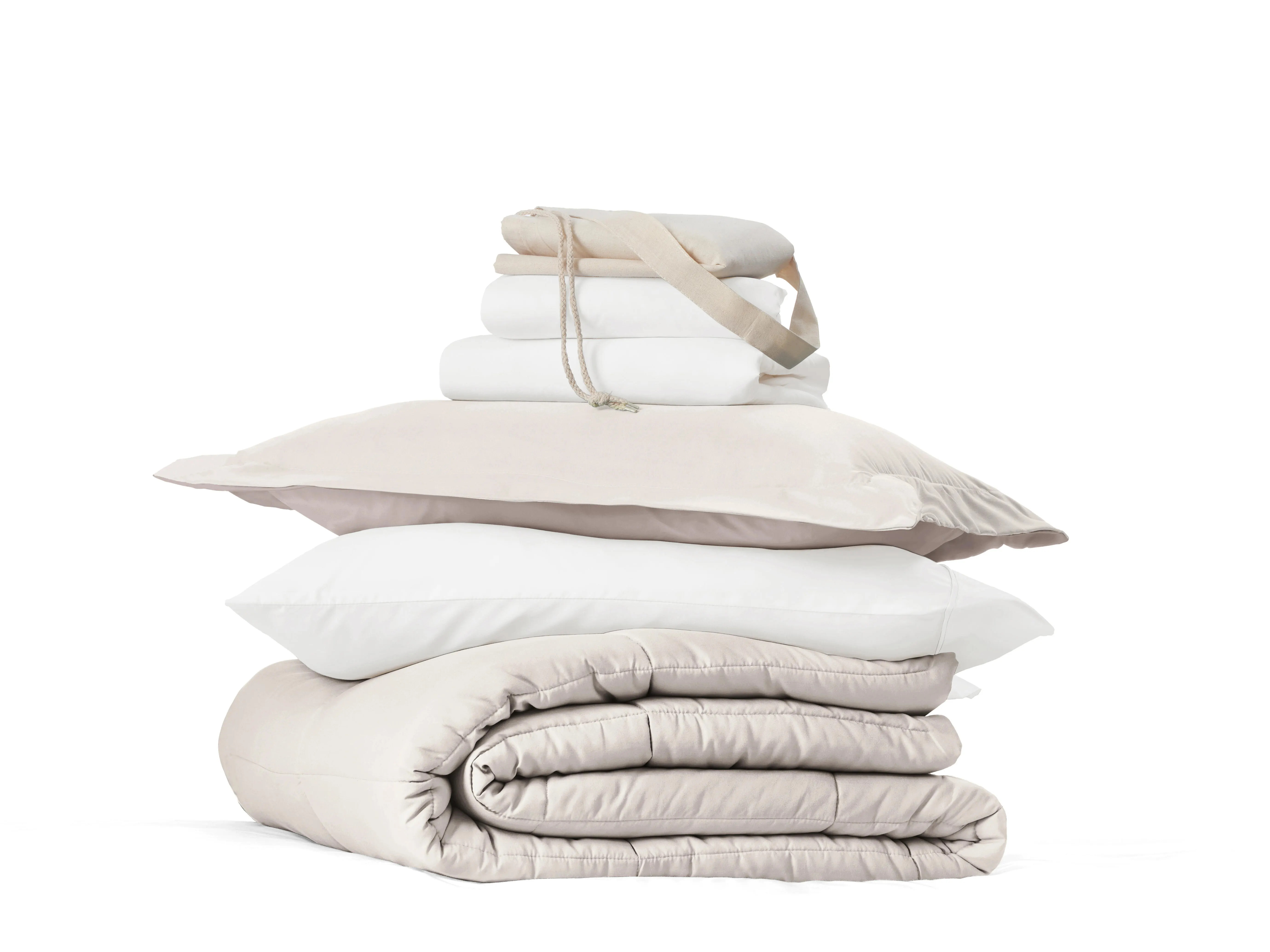 iEnjoy Home Solid 8 Piece Twin XL Comforter Set, Beige | Ashley