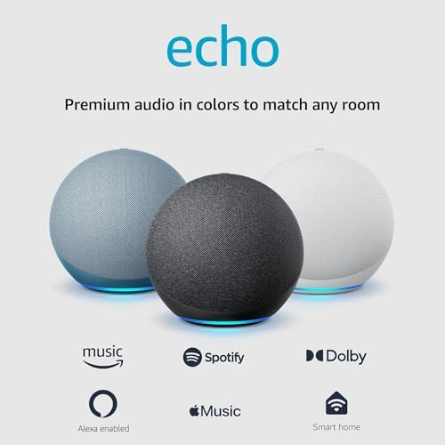 Amazon Echo (4th Gen) | With premium sound, smart home hub, and Alexa | Charcoal | Amazon (US)