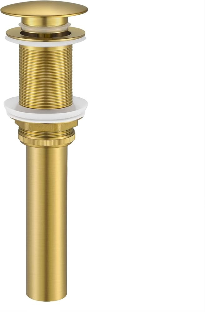 KES Sink Drain Without Overflow Bathroom Pop Up Drain Assembly Stopper Vessel Sink Brushed Gold A... | Amazon (US)