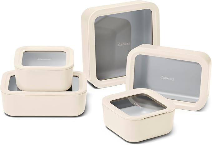 Caraway 13pc Glass Food Storage Container Set - Easy to Store, Non Toxic Lunch Box - with Glass L... | Amazon (US)