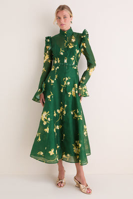 Forest Print Katrina Butterly Sleeve Midi Dress | Tuckernuck (US)
