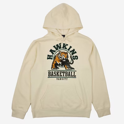 Men's Stranger Things Hawkins Tigers Pullover Sweatshirt - Off-White | Target