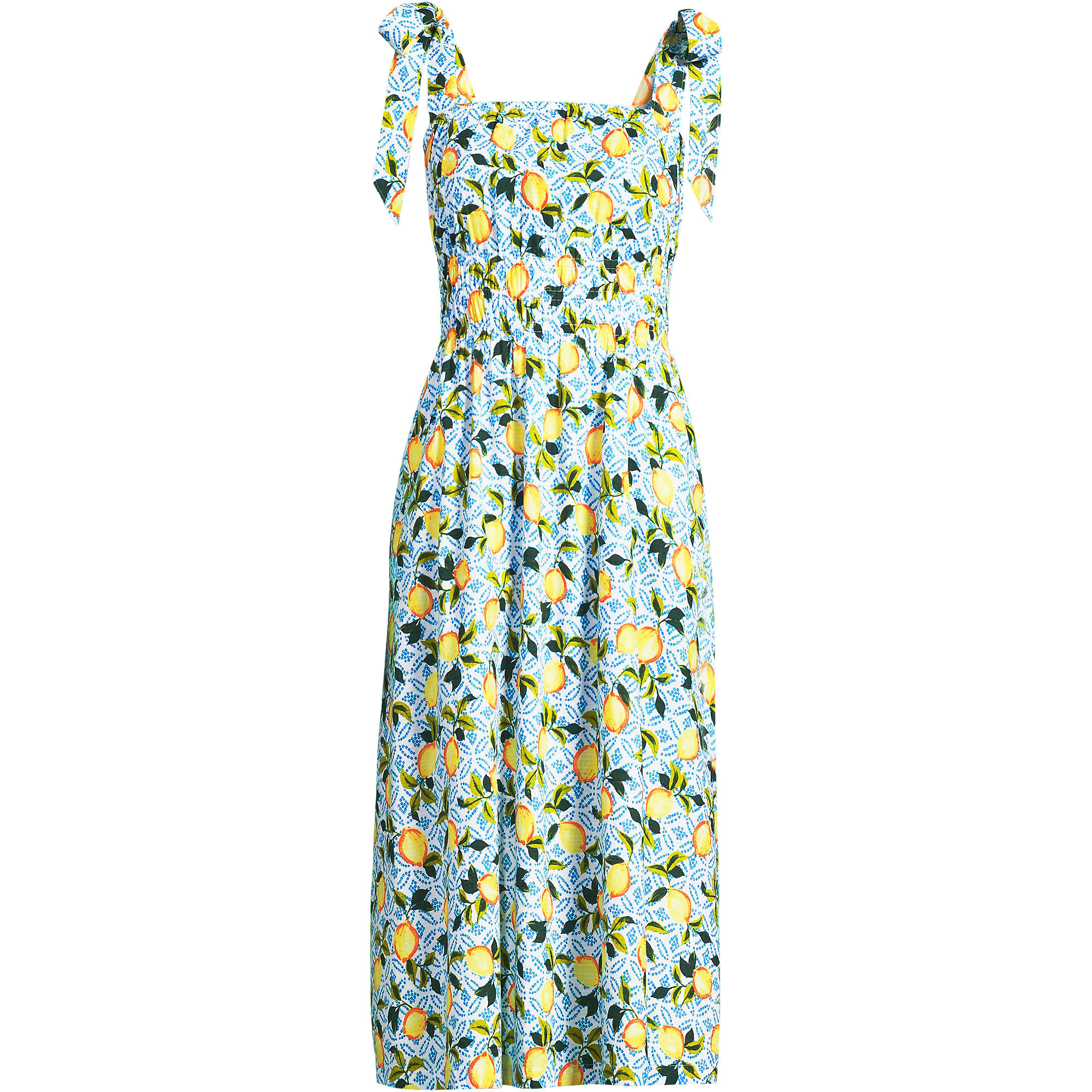 Women's Textured Tie Shoulder Midi Dress | Lands' End (US)