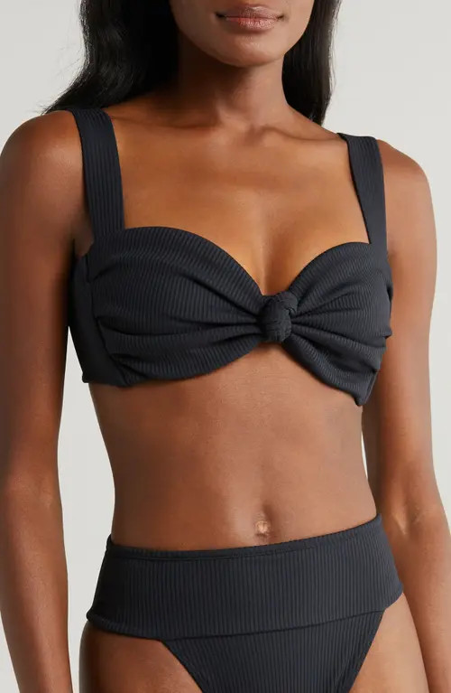 MONTCE Hayden Rib Bikini Top in Black Rib at Nordstrom, Size X-Small | Nordstrom