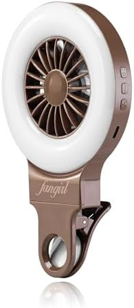 Fangirl by Remi: 2-in-1 Clip on Phone Fan and Selfie Ring Light (Brown) | Amazon (US)