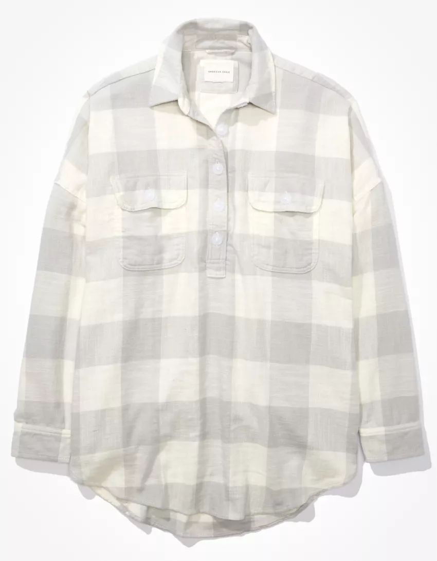 AE Oversized Pullover Flannel | American Eagle Outfitters (US & CA)