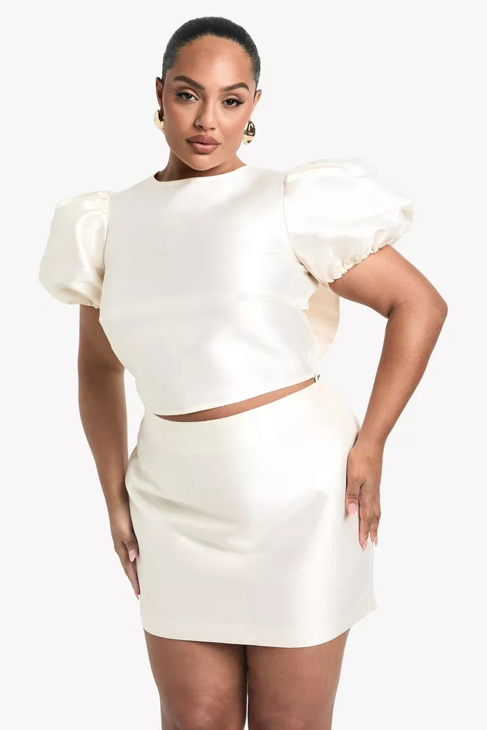 Plus Taffeta Mini Skirt | boohoo (US & Canada)
