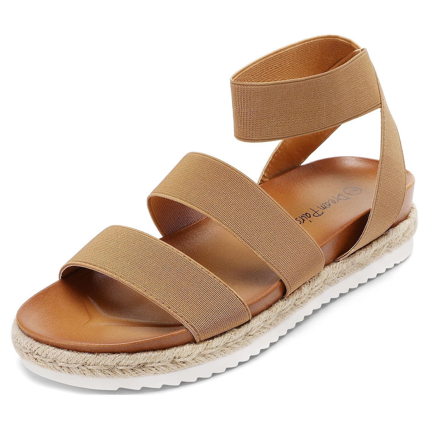 Dream Pairs Women's Platform Wedge Sandals JIMMIE CAMEL Size 8.5 - Walmart.com | Walmart (US)