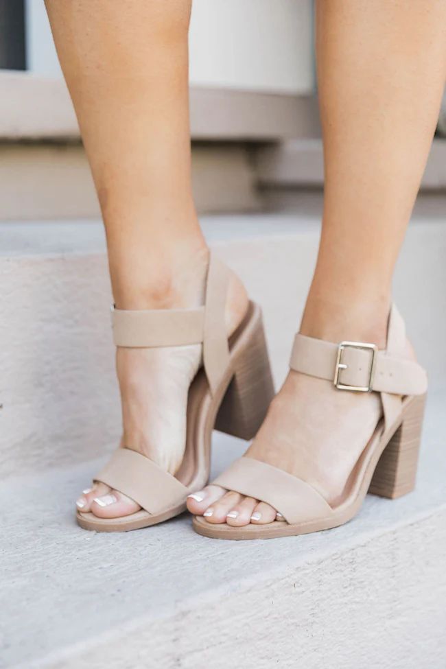 Lizzie Block Natural Heels | The Pink Lily Boutique