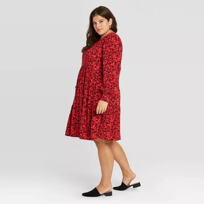 Women's Long Sleeve Tiered Babydoll Dress - A New Day™ | Target