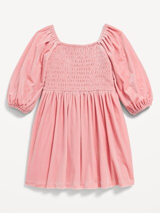 Smocked Velvet Dress for Toddler Girls | Old Navy (US)